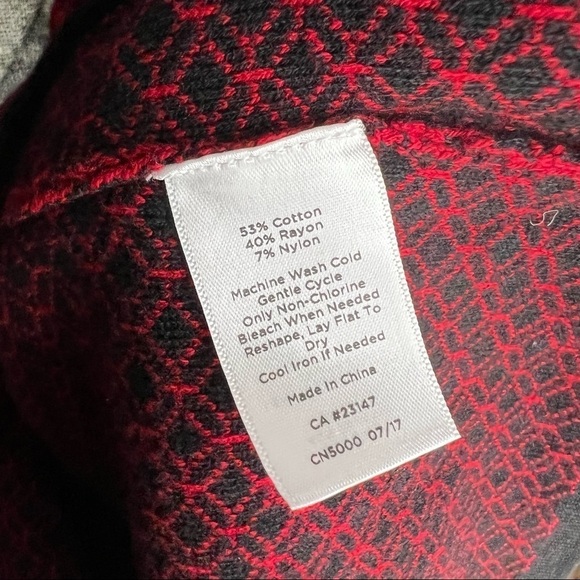 Talbots red black shawl neck sweater top size MP scoop - Picture 9 of 9